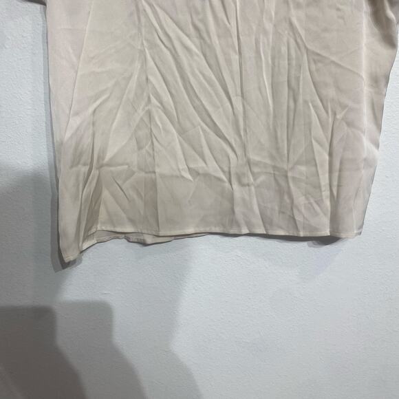 Johnny Was Calme Cream Satin Collared Blouse Sz M NWT - Picture 10 of 14